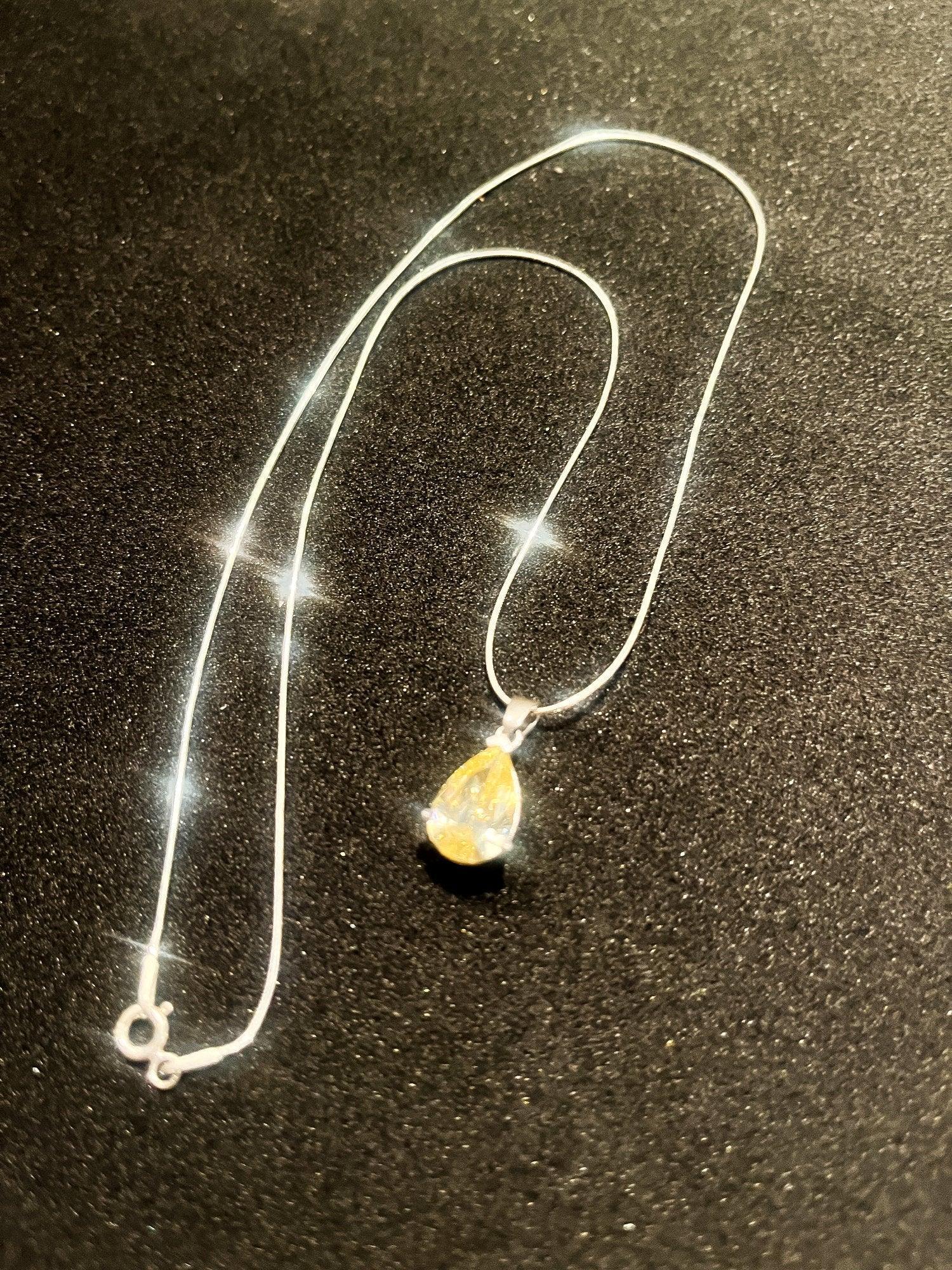 Lemon Topaz 925 Sterling Silver Necklace, Handmade Yellow Topaz Jewelry Pendant For Women, Christmas Gift Jewelry - Tracesilver