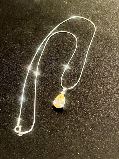 Lemon Topaz 925 Sterling Silver Necklace, Handmade Yellow Topaz Jewelry Pendant For Women, Christmas Gift Jewelry - Tracesilver