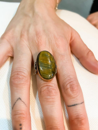Rutilated Quartz Handmade Women Ring, 925 Sterling Silver Rutilated Quartz Stone Jewelry Ring, Gemstone Ring For Women, Gift Ring For Mother - Tracesilver