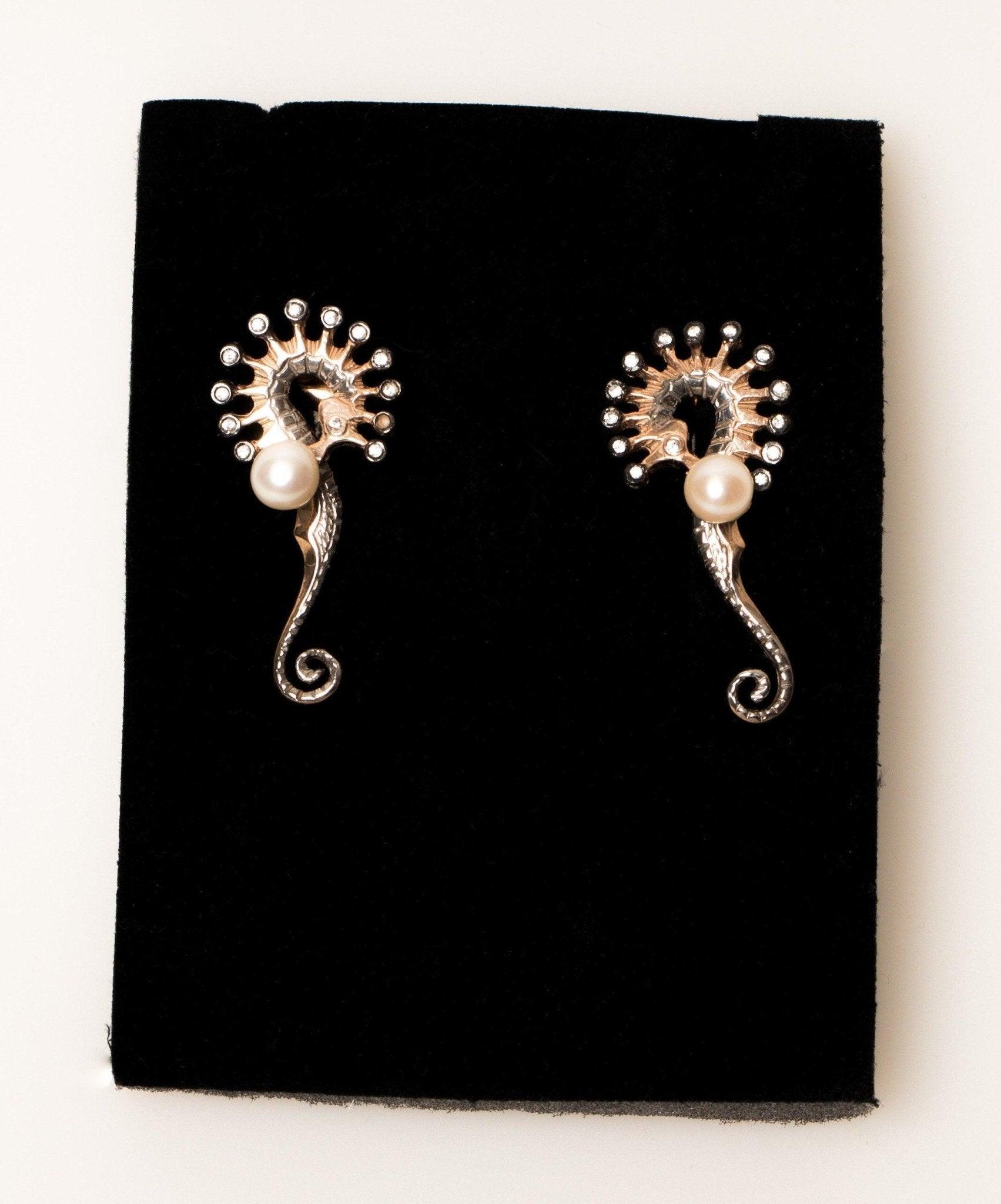 SEAHORSE Pearl Silver Handmade Necklace. 925 Silver Animal Horse Pearl Pendant, Horse Jewelry Sterling Necklace - Tracesilver