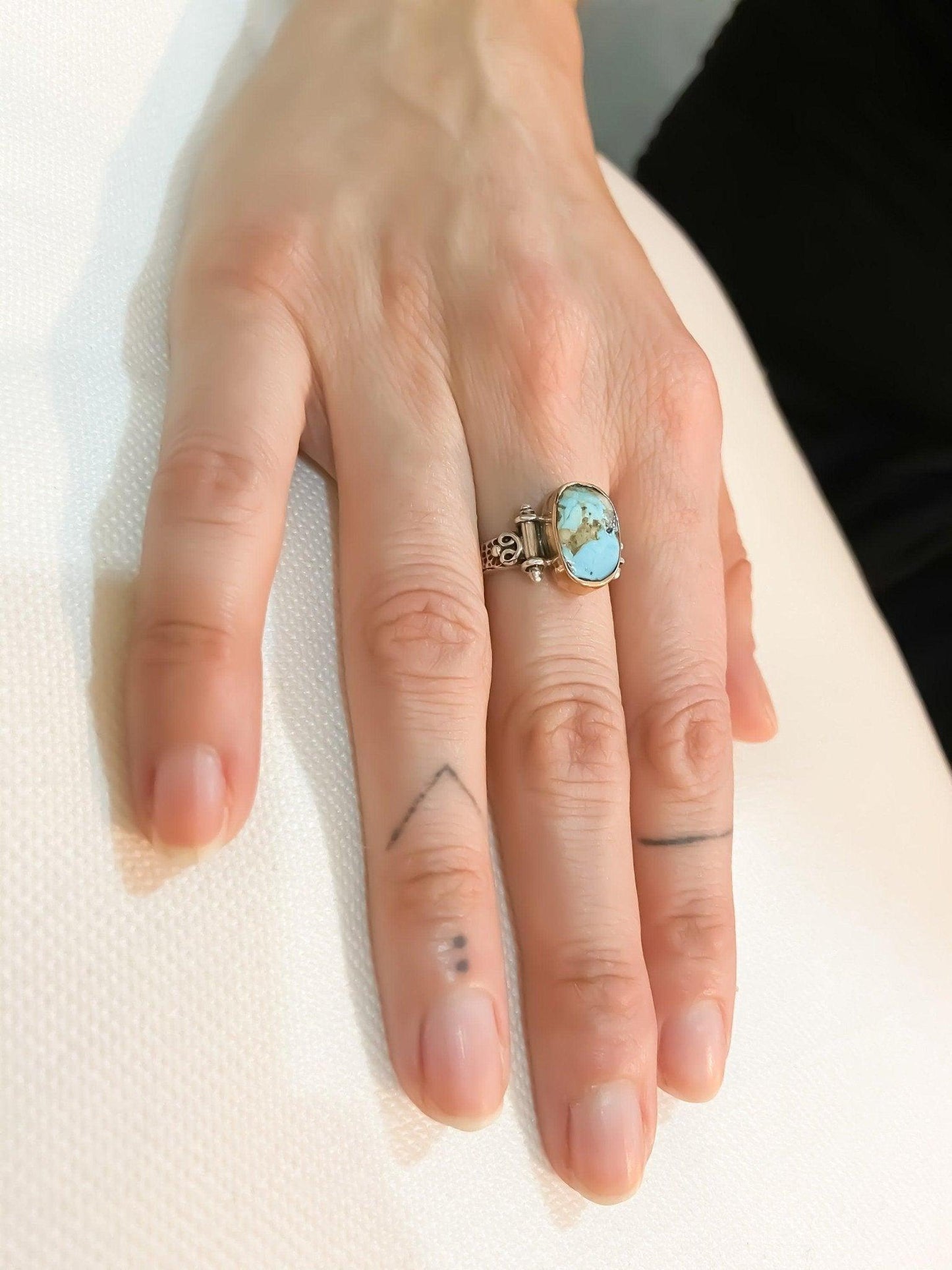 Turquoise Stone 925 Sterling Silver Ring, Turquoise Jewelry Ring For Women, Handmade Turkey Turquoise Stone, Natural Turquoise Ring For Her - Tracesilver