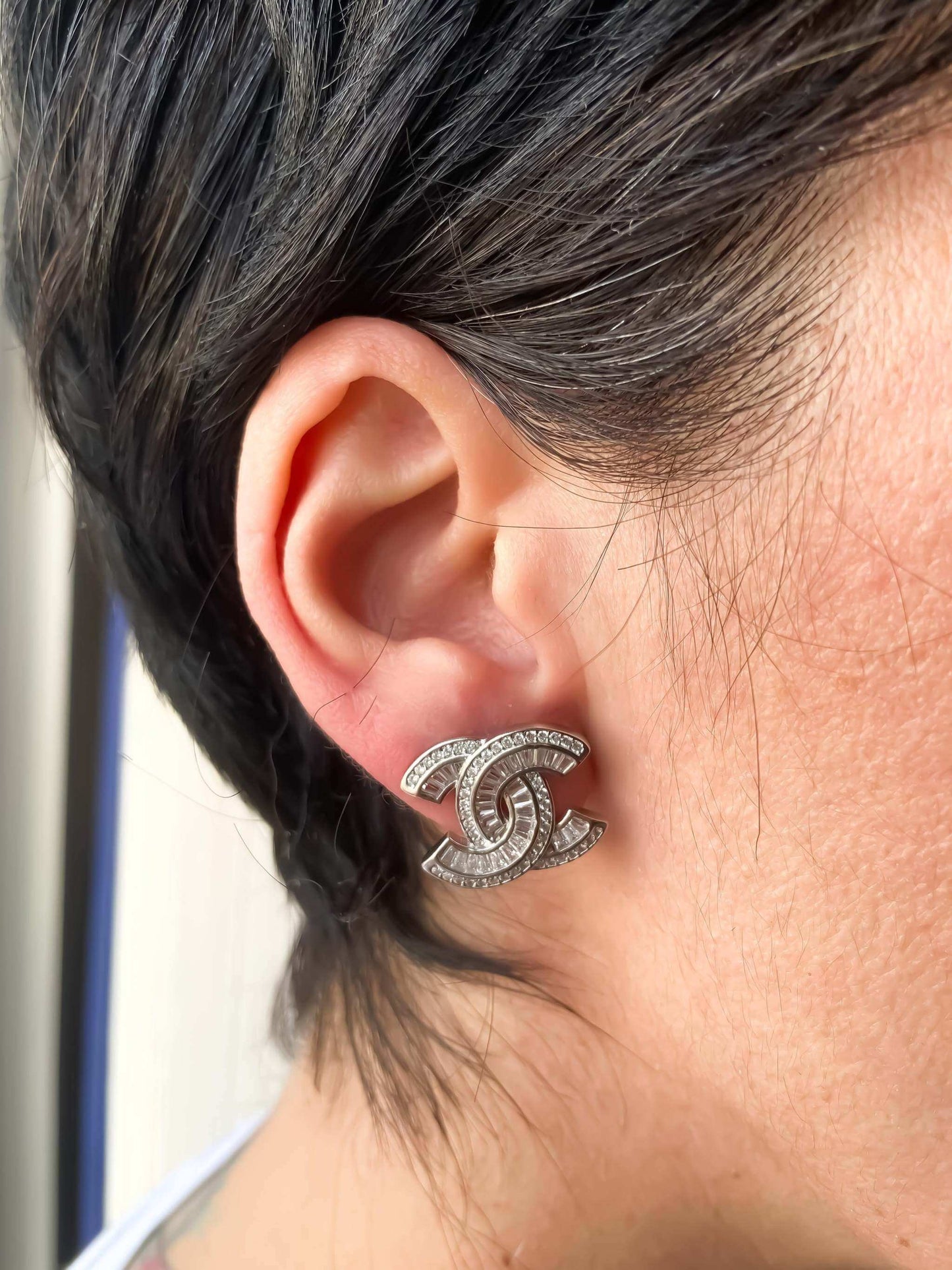 Vintage Chanel Zircon Stone Baguette Cut Chanel Earrings 925 Sterling Chanel Vintage Baguette Cut Earrings For Women.All of our products are 925 Sterling Silver and 925 Stamped.Shipping Free.Door to door Express Shipping Service.AmericEarringsVintage Chanel